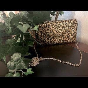 Wild and fun leopard print over the shoulder/clutch purse